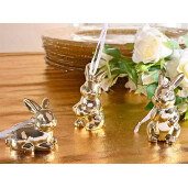 Set 12 figurine Iepurasi Paste portelan auriu 4x3.5x7 cm