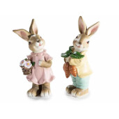 Set 2 figurine Iepurasi Paste polirasina multicolora cm 7 x 5 x 13 H