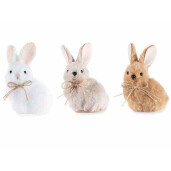 Set 3 figurine Iepurasi Paste textil multicolor 5,5x4,5x8H