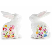 Set 2 figurine Iepuras portelan multicolor cm 9,5 x 6,5 x 12 H
