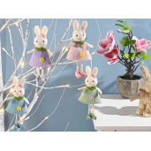 Set 4 figurine Iepurasi Paste textil multicolor 16 cm