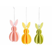 Set 3 figurine Iepurasi Paste textil multicolor Ø 7 cm x 15 H