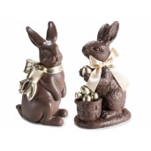 Set 2 figurine Iepurasi polirasina maro aurie 11 x 9,5 x 20,5 H