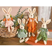 Set 4 figurine Iepurasi Paste textil multicolor 7.5x4x30 cm