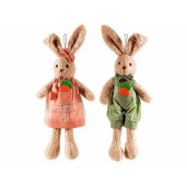 Set 2 figurine Iepurasi Paste textil multicolor 11x7x43 cm