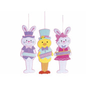 Set 3 figurine Paste textil multicolor 13.5x38 cm