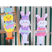 Set 3 figurine Paste textil multicolor 13.5x38 cm