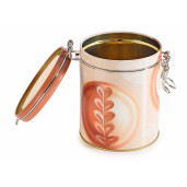 Set 4 borcane metal maro alb 12x9.5x12 cm
