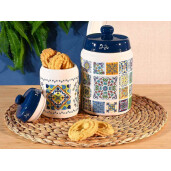 Set 2 borcane ceramica multicolora 11.5x19 cm, 8.5x14.5 cm