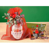 Set 2 crengute Craciun fundita merisoare 7x10 cm