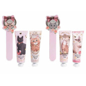 Set 4 creme maini, 2 pile unghii aroma Vanilie si Caramel, Bomboane 10 x 3 x 16 H, 2 x 30 ml