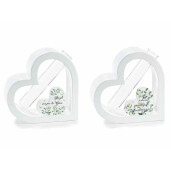 Set 2 vaze flori lemn multicolor Inima cm 12 x 3,5 x 12 H