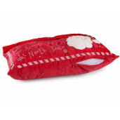 Set 2 perne Craciun textil rosu alb 49x30 cm