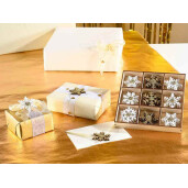 Set 27 decoratiuni Fulg de Nea lemn cu adeziv cm 3,5 x 3,5 H