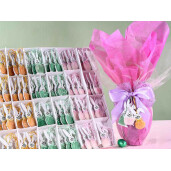 Set 72 figurine Iepurasi Paste lemn textil multicolor 2.5x6 cm