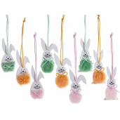 Set 72 figurine Iepurasi Paste lemn textil multicolor 2.5x6 cm
