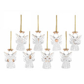 Set 8 ornamente brad Ingeri sticla 3x2.5x4.5 cm