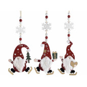 Set 3 ornamente brad Craciun lemn 8x14.5 cm