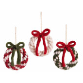 Set 6 ornamente brad Craciun textil multicolor Ø 15 cm