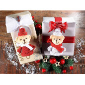 Set 20 ornamente brad Ursuleti textil multicolor 6x4x10 cm