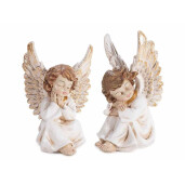 Set 2 figurine Ingeri polirasina alba maro cm 9,5 x 8,5 x 16 H