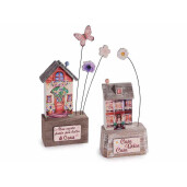 Set 2 casute decorative lemn multicolor cm 9,5 x 6 x 22 H