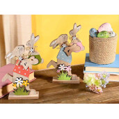 Set 2 figurine Iepurasi Paste lemn 15x4x24 cm