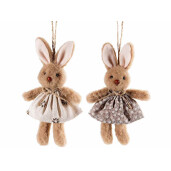 Set 2 figurine Iepurasi Paste textil multicolor 8x16 cm