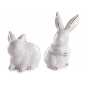 Set 2 figurine Iepurasi Paste portelan 5.5x5x8 cm