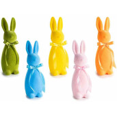 Set 5 figurine Iepurasi Paste catifea multicolora cm 11 x 9,5 x 31 H