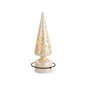 Set 2 brazi Craciun sticla aurie cu led Ø 9 cm x 31 H