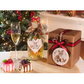 Set 2 ornamente brad Craciun lemn multicolor Ø 10 cm