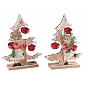 Set 2 decoratiuni Craciun lemn multicolor 17x4.5x21.5 cm