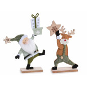 Set 2 figurine Craciun textil multicolor cm 19,5 x 4 x 27 H