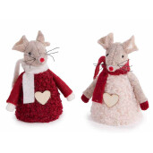 Set 2 figurine Craciun Soricei textil cm 5 x 5 x 8 H