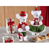 Set 2 figurine Soricei Craciun cm 12,5 x 15 x 30 H