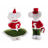 Set 2 figurine Soricei Craciun cm 12,5 x 15 x 30 H