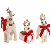 Set 3 figurine Reni Craciun cm 17 x 10 x 37 H, 21 x 10 x 24,5 H