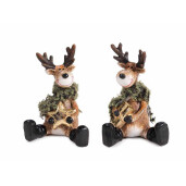 Set 2 figurine Reni polirasina multicolora cm 6,5 x 6 x 10 H