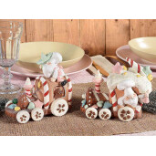 Set 2 masinute decor Craciun polirasina multicolora 14x8x12.5 cm