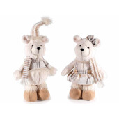 Set 2 figurine Ursuleti textil multicolor 19x11x46 cm