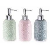 Set 3 dispensere sapun lichid ceramica gri Ø 7,5 cm x 18,5 H, 320 ml