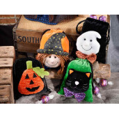 Saculet dulciuri Halloween catifea multicolora Befana 14,5x18 H