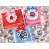 Set 8 ornamente brad polirasina multicolora 8.5 cm