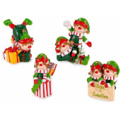 Set 4 figurine Elfi polirasina multicolora cm 4,5 x 3,5 x 5,5 H