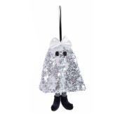 Set 3 decoratiuni Halloween Fantoma textil multicolor cm 17 H