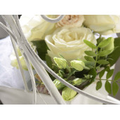Suport flori din fier alb patinat Roata Panoramica 93 cm x 31,5 cm x 118 h