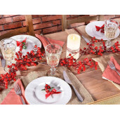 Set 2 ghirlande Merisoare artifuciale rosii 1.36 m