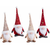 Set 4 figurine Mos Craciun textil multicolor cm cm 12x9x33 H