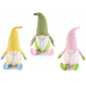 Set 3 figurine Gnomi textil multicolor 13x13x28 cm